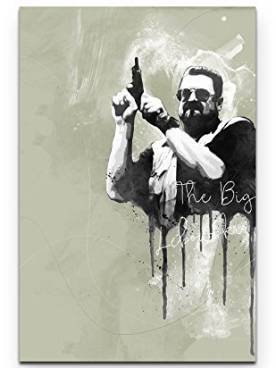 Paul Sinus Art The Big Lebowski 90x60cm Splash Art Wandbild auf Leinwand naturfarbend