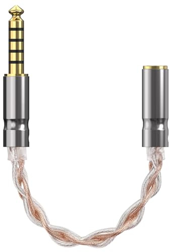 GEEKRIA Apollo 4N OCC und Single Crystal Silber Upgrade-Kabel / 4,4 mm symmetrischer Stecker auf 3,5 mm symmetrische Buchse Adapterkabel / 4 Adern Konvertierung Audiokabel (5,1 Zoll)