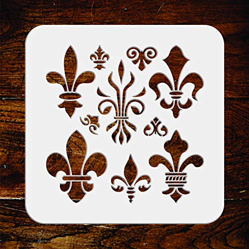 Schablone mit Fleur de Lis – 11,5 x 11,5 cm