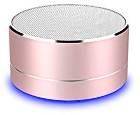 Enceinte Metal Bluetooth pour IPHONE 11 Pro Max Port USB Carte TF Auxiliaire Haut Parleur Micro Mini (Rose)
