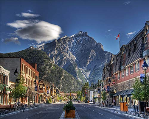 ZSMPU 1000 Pieces Jigsaw Puzzles,Banff,Canada,Albert For Kids And Adults Wooden Personalised Assembling Jigsaw Fun Game