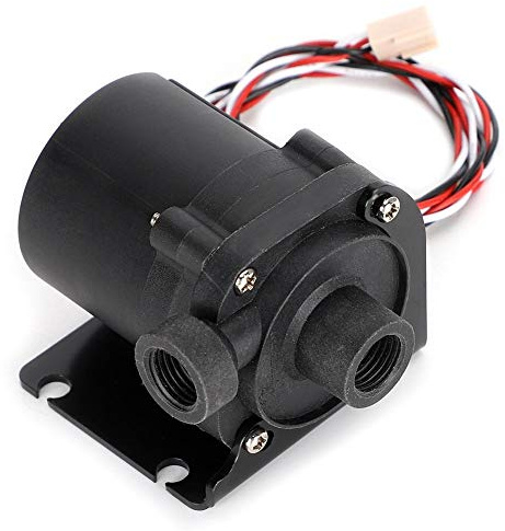 VBESTLIFE PC Wasserpumpe Bürstenlos DC 12V 600L/H G1/4in Computer Wasserkühlungspumpe mit Geschwindigkeitsleitung Links Wasserauslass