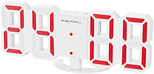 Lunartec USB Uhr: Kompakte USB-LED-Tisch- & Wanduhr, Wecker, 7-Segment-Ziffern, 2 Farben (LED Tischuhr, 3D Uhr, großen Zahlen)