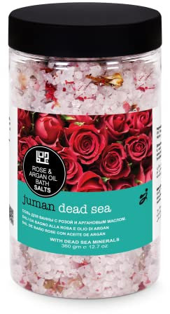 Totes Meer Salz Badekristalle mit Rosen- & Arganöl 360g