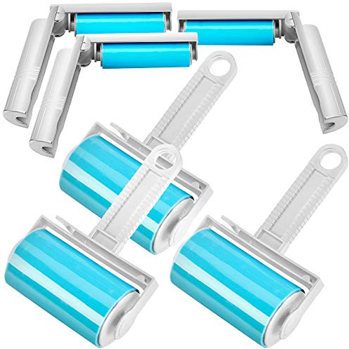 infactory Fusselrolle reinigen: 6er-Set Wiederverwendbare Fussel- und Tierhaarrollen in 2 Größen (Fusselrolle wiederverwendbar, Silikon, Hund)