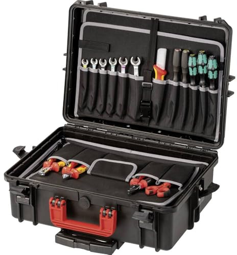 PARAT PROTECT 34-S Roll Werkzeugkoffer (Trolley aus Polypropylen, wasserdicht, Inhalt 34 Liter, Schutzkoffer mit Innentasche, Einsteckfächer, Dokumentenfach, Softtouch Oberfläche, mit Rollen) 6505000391