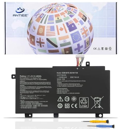 ANTIEE B31N1726 Akku für ASUS TUF Gaming FX504 FX504G FX504GD FX504GE | FX504GM FX505 FX505DT FX505DV FX505DU FX505DY FX505GT FX505GE FX505GD FX505GM FX80 FX80G FX80GD FX80GE FX80GM FX86 11.4V