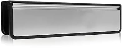 Xfort MailPlate Luxe 12 Letterplate Satin Chrome, Premium Draught Proof Postal Letterbox, Telescopic Sleeved Letter Box for Wooden, Composite and uPVC Midrail Doors with 40-80mm Door Thickness.