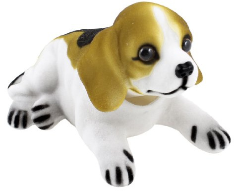 Ruilogod Car Bobbing Head Beagle Nodding Dog Black White Light Brown