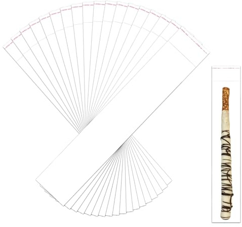Clear Cellophane Bags Long 200pcs 2x10 Self Adhesive Cello Bags 50µm Self Sealing OPP Plastic Bags for Bakery Cookies Candies Jewelry Crafts Candles Party Decorative(5 Sizes for Choosing)