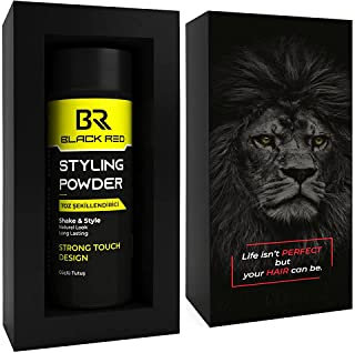 Black Red Hair Styling Powder Strong Hold, 20g | Long-Lasting Shine Finish | Texturizing & Root Lift Hair Powder | Non-Sticky, Easy to Apply, For All Hair Types