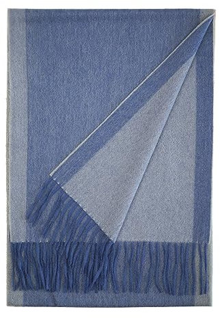 Schal aus 100% Kaschmir – warmer, weicher doppelseitiger Wendeschal im Ombré-Stil, Geschenk für Männer und Frauen