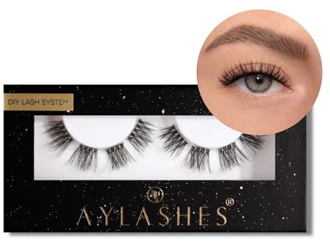 AYLASHES - DIY Wimpernextensions Single Box LASH BOSS | 1 Paar Wimpern | bis zu 7 Tage Halt | Wimpern DIY Set für zu Hause | künstliche Wimpern | Klebewimpern | lash extension set