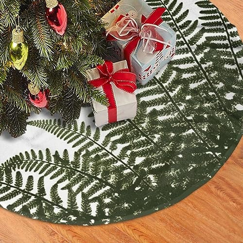 76,2 cm Weihnachtsbaumrock Weiß Plüsch Pflanze Farn Blatt Weihnachtsbaum Matte Baumrock Ornamente für Urlaub Plüsch Baum Rock Weihnachtsbaum Rock Basisabdeckung für Weihnachten Neujahr Dekorationen
