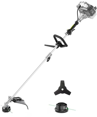Avilia Desbrozadora de explosión de 33 CC con depósito de 120 l – Cortacésped Profesional 1,2 HP, Mango antivibración, Disco de Acero de 3 Dientes, Cabezal de Hilo Tap&Go, 2 Tiempos, carburador