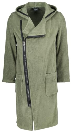 Cawö Home Bademäntel Herren Kapuze New Zipper 6516 field-schwarz - 453 L