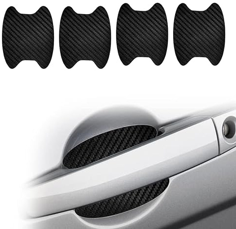 Esshogo 4 Stück Auto Türgriff Schutzfolie, Carbon Fiber Protection Film | Für Autofolie, Universal Auto Türgriff Lackschutzfolie, Kratzfeste Schutzfolie, Auto Zubehör für die Meisten Fahrzeuge
