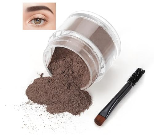 Boobeen Kit di polvere per sopracciglia, polvere riempitiva per sopracciglia con pennello per sopracciglia, kit di trucco in polvere per sopracciglia per modellare, definire, riempire le sopracciglia