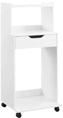 Cenz-888 Estante de Almacenamiento de Cocina Carro de Cocina rodante,Carro de Almacenamiento de Isla de Cocina con Acabado Blanco,Muebles de Cocina Mesa Isla para Cocina