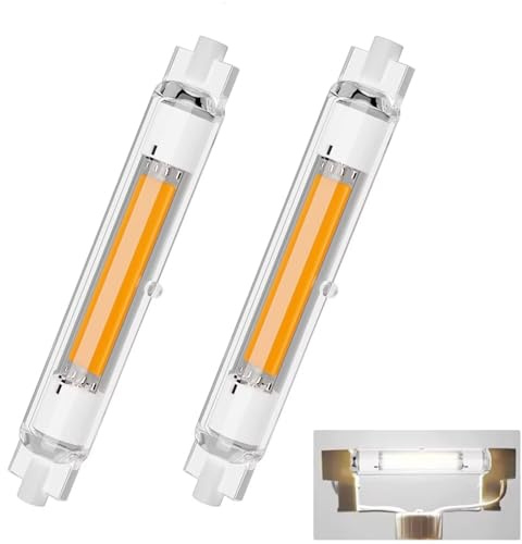 R7S LED 118mm Dimmbar Lampen, 30W R7S LED 118mm Glühbirne Ersatz für 300W Halogen Leuchtmittel, LE D COB Stab Kaltweiß 6000K 3000LM, Kein Flackern, 360°Abstrahlwinkel, 2er Pack