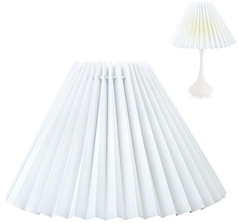 Pantallas Lámparas Tulipas, Tela Lamparas Tulipa Lampara, Pantalla Lámpara para Salon Casa Oficina Fiesta Mesilla Pantalla Mesita de Noche Techo Mesa, 160mm Lámpara de Pared y Lámpara de Pie, Blanco
