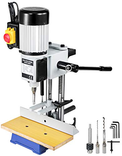 VEVOR Máquina Embutidora para Trabajar la Madera 550 W, 2,800 RPM, Máquina Embutidora de Banco, Máquina de Mortaja Cincel Hueco Mortaja con Juegos de Brocas de Cincel, para Agujeros Redondos 13mm