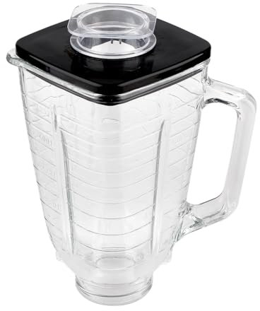 Veterger Replacement Parts 5-Cup Square Glass Jar with Lid,Compatible with Oster Blender