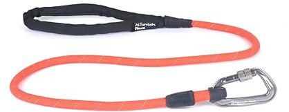 Mountain Paws Reflekterande hundkoppel med karbinhake, med vadderat neoprenhandtag, 1,2 meter