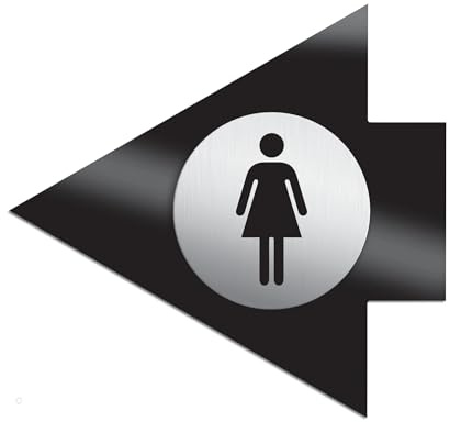 Schild Wegweiser Pfeil WC Damen Richtung links selbstklebend