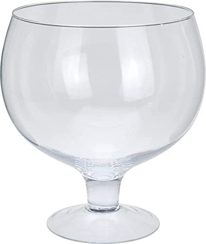 Tall Footed Clear Glass Vase Elegant Centrepiece for Floral Displays Decorative Table Decor Perfect for Weddings & Home Décor Brandy on Foot Baifantastic