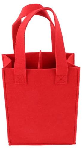 DOITOOL Filz Aufbewahrungsbeutel für Weinflaschen Tragbare Tasche aus Filz mit Griff Strapazierfähig und Stilvoll für 2 Flaschen Geschenk und Outdoor Nutzung