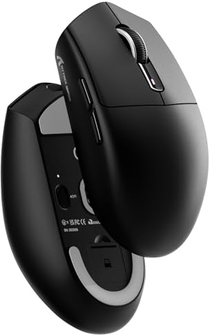 MAMBASNAKE x Attack Shark G3 Ratón Gaming Inalámbrico, Ligero de 59g, Sensor Óptico PAW3311, 25.000 dpi, Bluetooth/2.4G/USB-C, 5 Botones Programables, Batería de 500mAh para PC/Mac – Negro