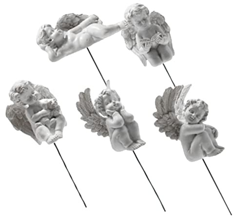 Toyvian Lot de 5 Statuettes Ange en Résine, Décoration d'ange pour Micro-Paysage de Pot de Fleurs, Ornement Jardin Extérieur