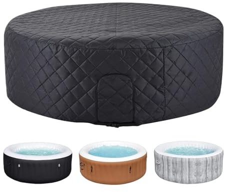 Isolierte -Abdeckung, rund, aufblasbar, Thermal-Spa-Abdeckung für den Winter, Pool-Zubehör für gewerbliche Wohnungen, Außenbereich, Hinterhof, kaltes Wetter, Sonnenschutz, Winter