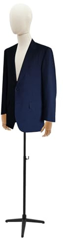 HUOMMGS Männlich Schneiderpuppe für M Größe Poseable Schneiderpuppe 135-193cm Höhenverstellbar Schneiderpuppen Bis 8KG Kleiderpuppe mit Doppelte Klammeröffnung Design Herrnbüste (Schwarz)