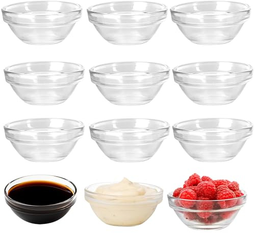 AZKEEGREY Lot de 10 mini bols en verre transparent de 70 ml