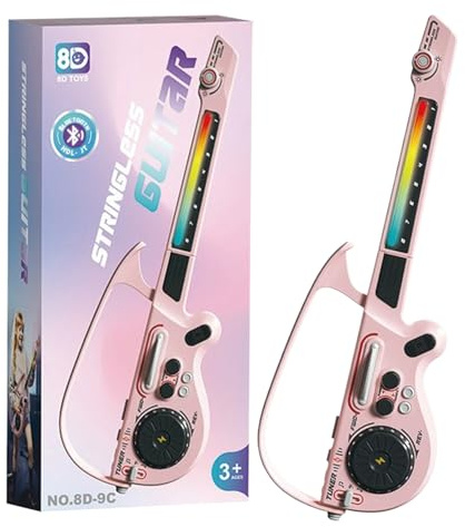 Kit de Guitare Électrique, Jouet Éducatif sans Cordes et sans Fil, Ensemble Musical de Guitare Basse, pour Garçons Filles Jeunes Adolescents Voyage Maison École Anniversaire Noël