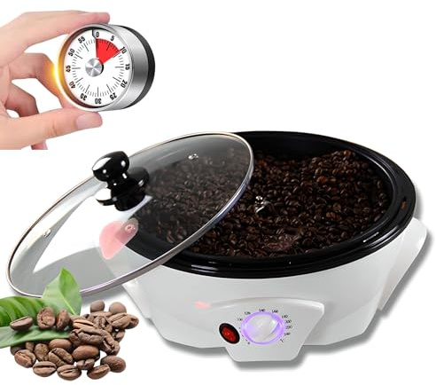 800G Coffee Grain Torréfacteur Ménage Roasters Coffee Machine 1200W Games de Café Électriques Roaster avec Minuterie 0-240 ℃ Réglage de la Température Antiadhésive pour Le Café Without magnetic timer