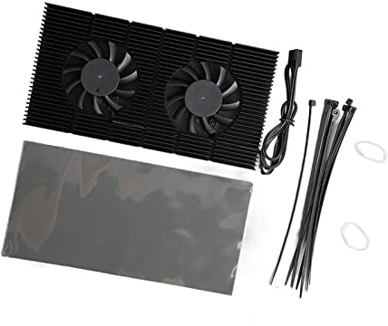 Generic GPU-Aluminiumlegierung, Schneller Kühlkörper, Dual-Lüfter-Backplate-Kühler für RTX3090 3080 3070, 15 Mm Dicke mit Wärmeleitpad, 4-poliger Lüfteranschluss, für Geräuscharmen Betrieb