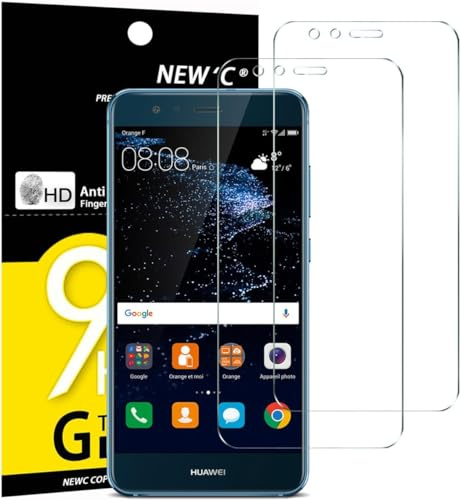 NEW'C 2 Stück für Huawei P10 Lite für Panzerglas, Frei von Kratzern, 9H Härte, HD Displayschutzfolie, 0.33mm Ultra-klar, Ultrabeständig