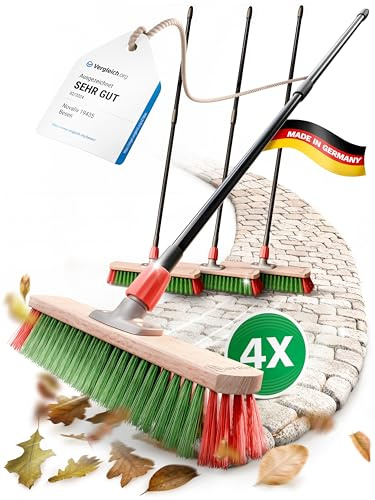 Novaliv Kehrbesen Besen mit Teleskopstiel Straßenbesen mit Stiel Gartenbesen Industriebesen Hofbesen Allzweckbesen (4, Gartenbesen)