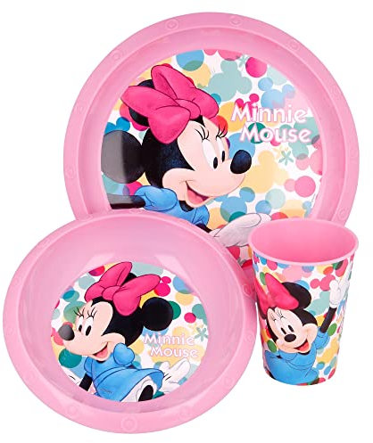 Stor Set 3 Pezzi (Piatto, Ciotola e Bicchiere Easy 260 ML) Minnie Feel Good, Multicolore, Estándar