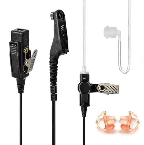 HYS 2-Wege-Radio-Ohrhörer Headset für Motorola Funkgerät MTP6650 MTP850S DP3400 DP3600 DP4400 DP4600 MTP6550 MTP6000 XPR6500 XiR-P8200 XiR-P8268 (Schwarz2)