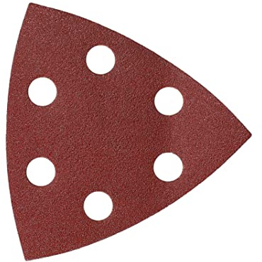 Mirka Schleifpapier Red Delta 93x93x93 mm Korn P120 6-Loch Klett | Ideal für Holz Metall Kunststoff Schleifen Hochwertige Klett Haftung 6 Loch Design für Staubabsaugung