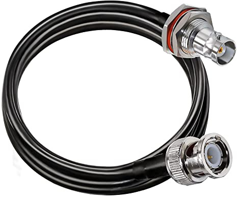 TUOLNK Câble de raccordement BNC RG58 BNC mâle à BNC femelle cloison CB câble coaxial radio 6.6ft (2M) câble d'extension d'antenne Wifi pour système de vidéosurveillance de sécurité radio HAM