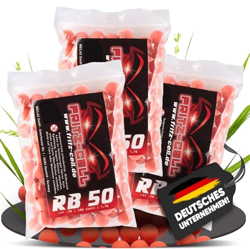 Fritz-Cell Rubberballs Kaliber .50 Gummigeschosse orange – 300 Stück