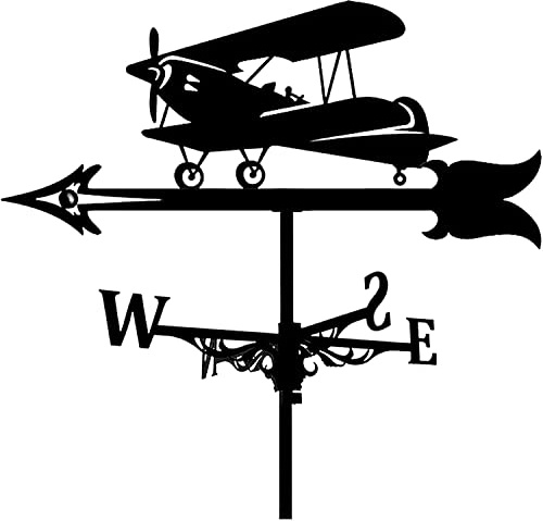 Flugzeug-Wetterfahne, Gartendachmontage, Bauernhaus-Wetter, Windrichtungsanzeige-Sets, Outdoor-Metallhalterung, Wetterfahne, Wind