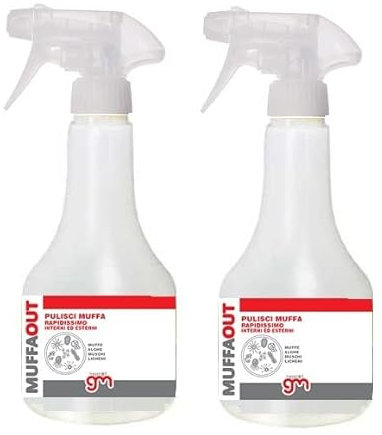 Magazzini GM MUFFAOUT, Antimuffa Spray Igienizzante, Efficace su Pareti Interne ed Esterne, Rimuovi Muffa per Muri e Piastrelle, 500ml (2)