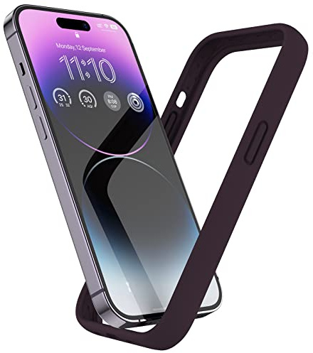 K TOMOTO Custodia Paraurti Compatibile con iPhone 14Pro Max 6,7, ViolaScuro | Silicone Liquido Bumper Case[Assorbimento Degli Urti] [Protezione Con Bordi Rialzati, Anticaduta] [Tocco Morbido E Setoso]
