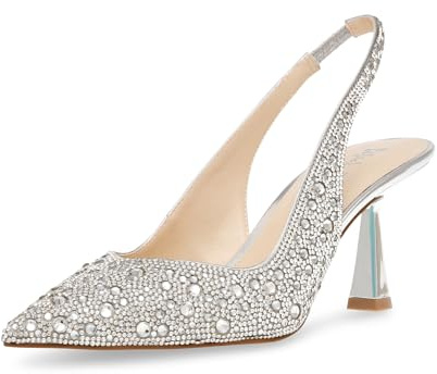 Betsey Johnson Women's Clark Pump, Silver, 8